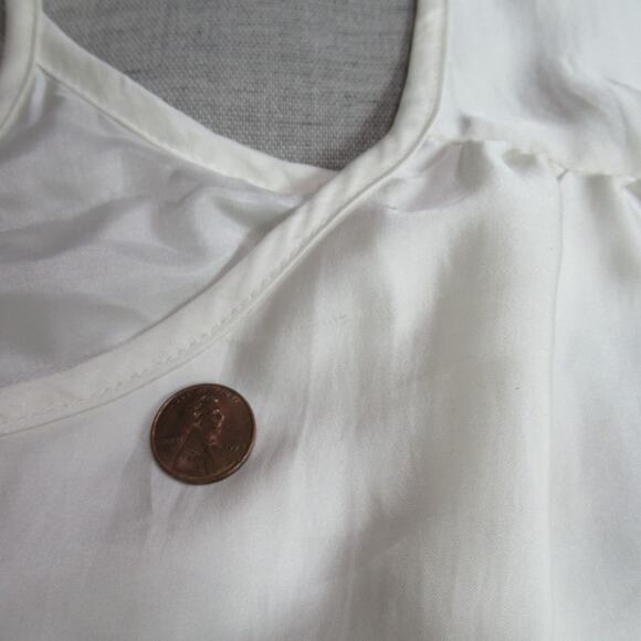 Bisou Bisou Dress Womens Size 6 White Strappy Mini Doily Angelic Sundress Preppy - Picture 4 of 11